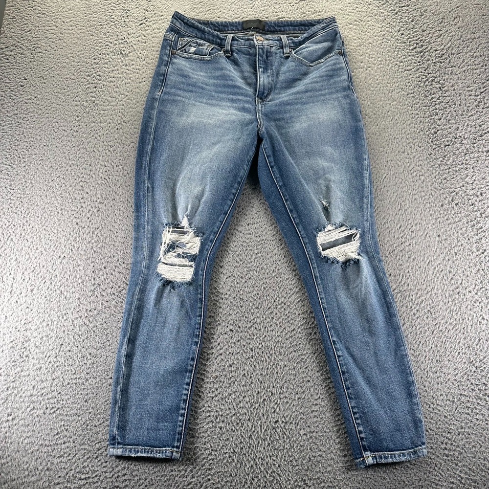 Buckle Black Fit No. 75 Jeans Women's 28x27 Blue‎ Denim Skinny Ankle Distressed